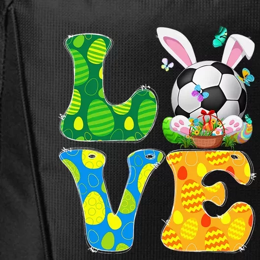 Cute Love Soccer Ball With Bunny Ears Easter Day City Backpack