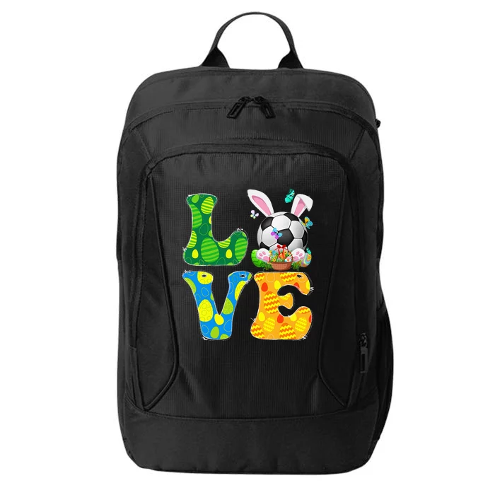 Cute Love Soccer Ball With Bunny Ears Easter Day City Backpack