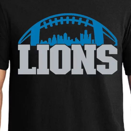 Cool Lions Sports Football With City Pajama Set