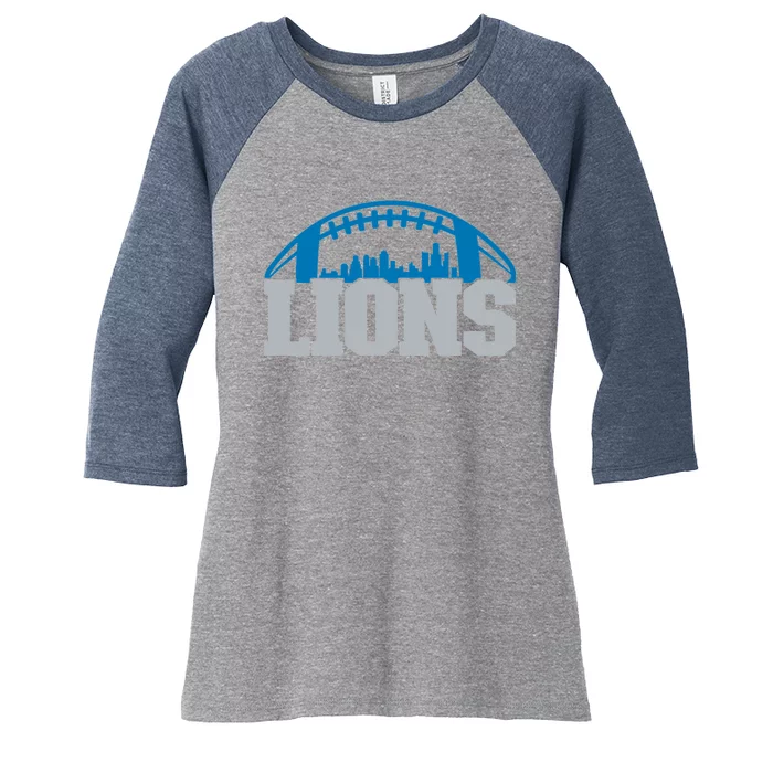 Cool Lions Sports Football With City Women's Tri-Blend 3/4-Sleeve Raglan Shirt