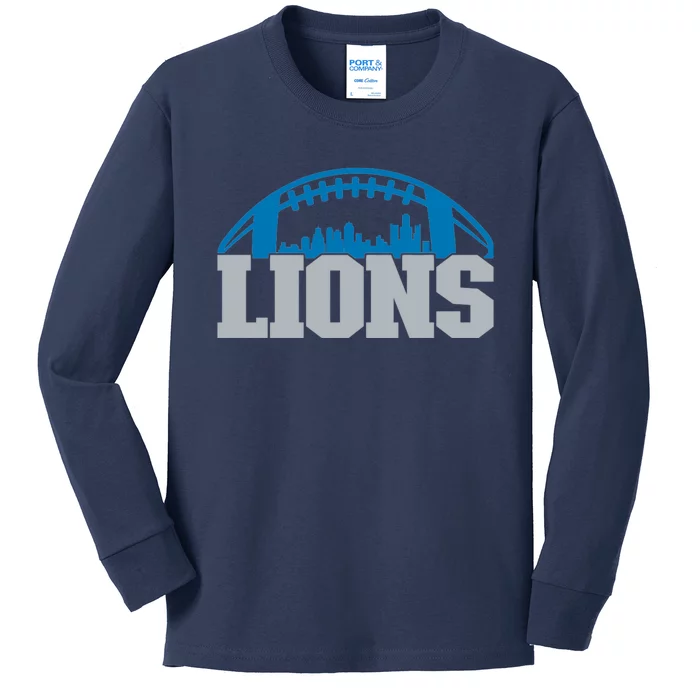 Cool Lions Sports Football With City Kids Long Sleeve Shirt