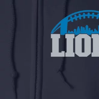 Cool Lions Sports Football With City Full Zip Hoodie