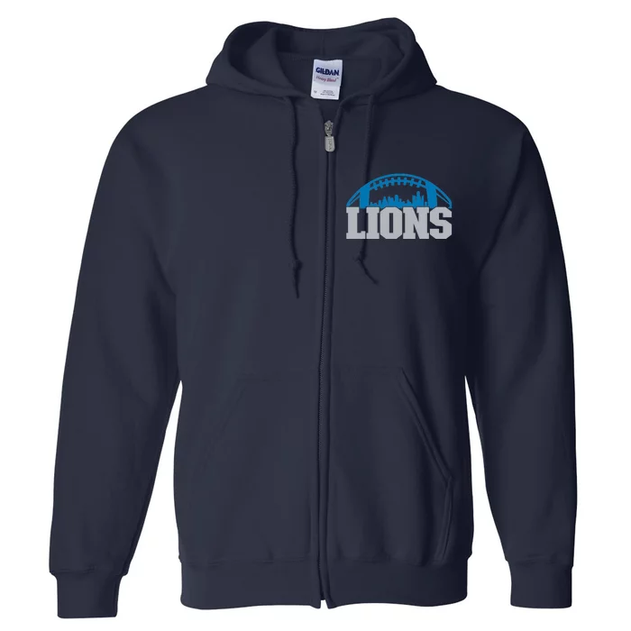 Cool Lions Sports Football With City Full Zip Hoodie