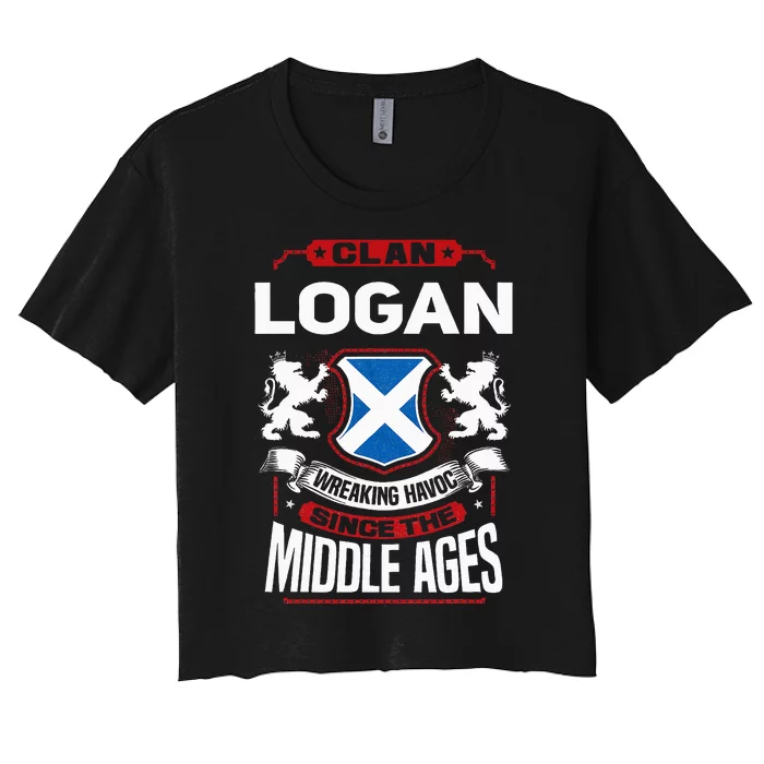 Clan Logan Scottish Surname Family Reunion Scotland Women's Crop Top Tee