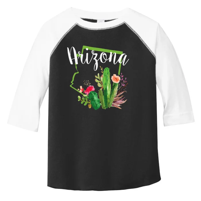 Cute Love State Of Arizona Blooming Cactus Flowers Toddler Fine Jersey T-Shirt