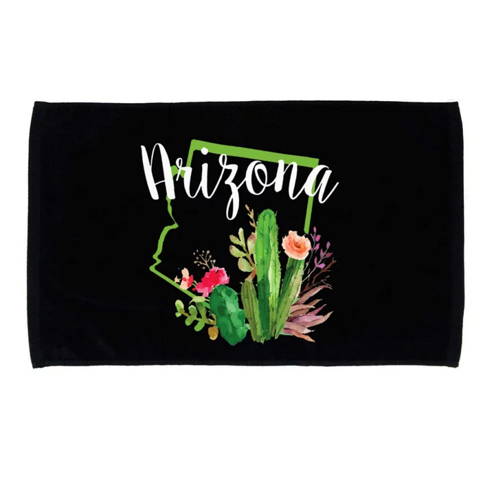 Cute Love State Of Arizona Blooming Cactus Flowers Microfiber Hand Towel