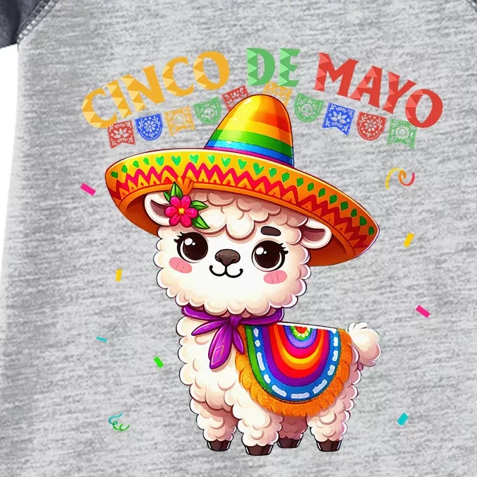 Cute Llama Sombrero Cinco De Mayo Infant Baby Jersey Bodysuit