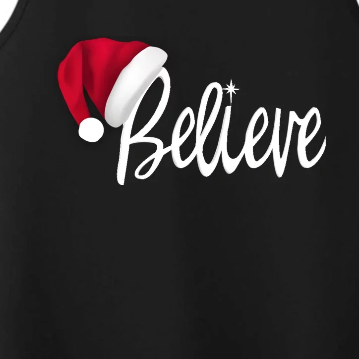 Christmas Long Sleeve TShirt Believe In Santa Claus Shirt Performance Tank