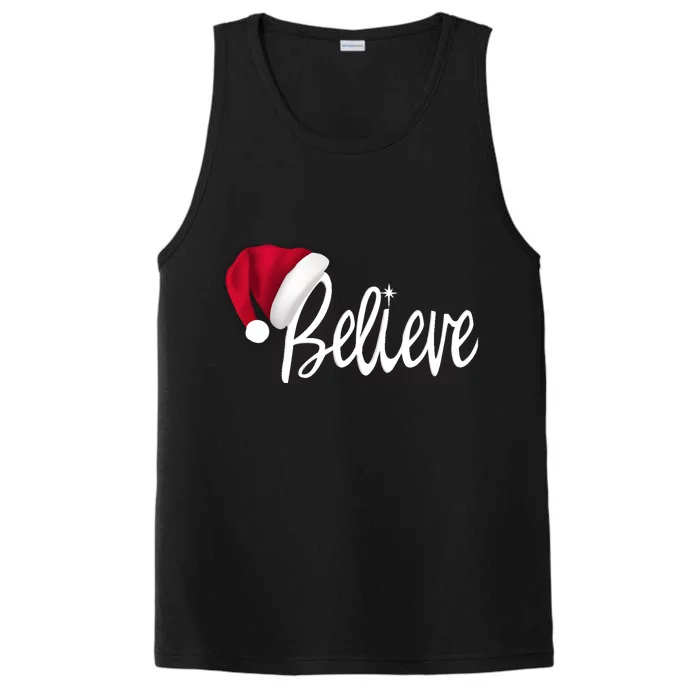 Christmas Long Sleeve TShirt Believe In Santa Claus Shirt Performance Tank