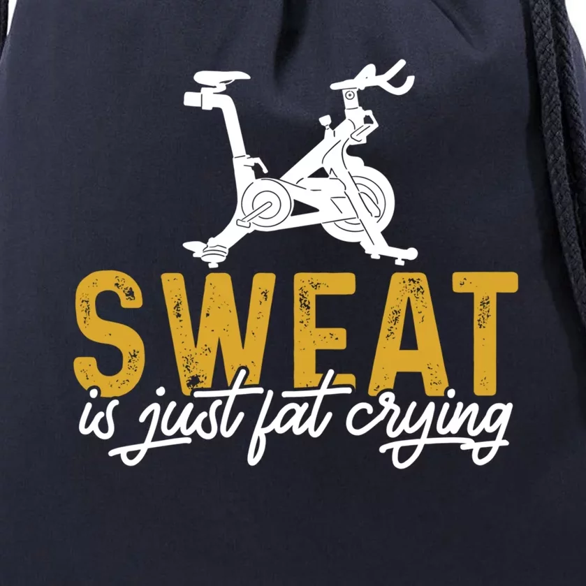 Cycling Lover Sweat Is Just Fat Crying Spinning Cycling Gift Drawstring Bag