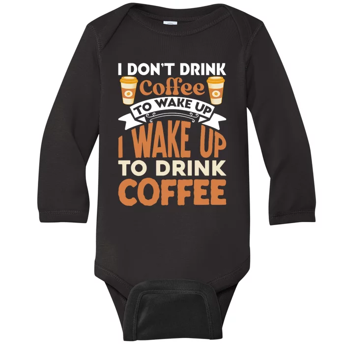 Coffee Lover Statement Baby Long Sleeve Bodysuit