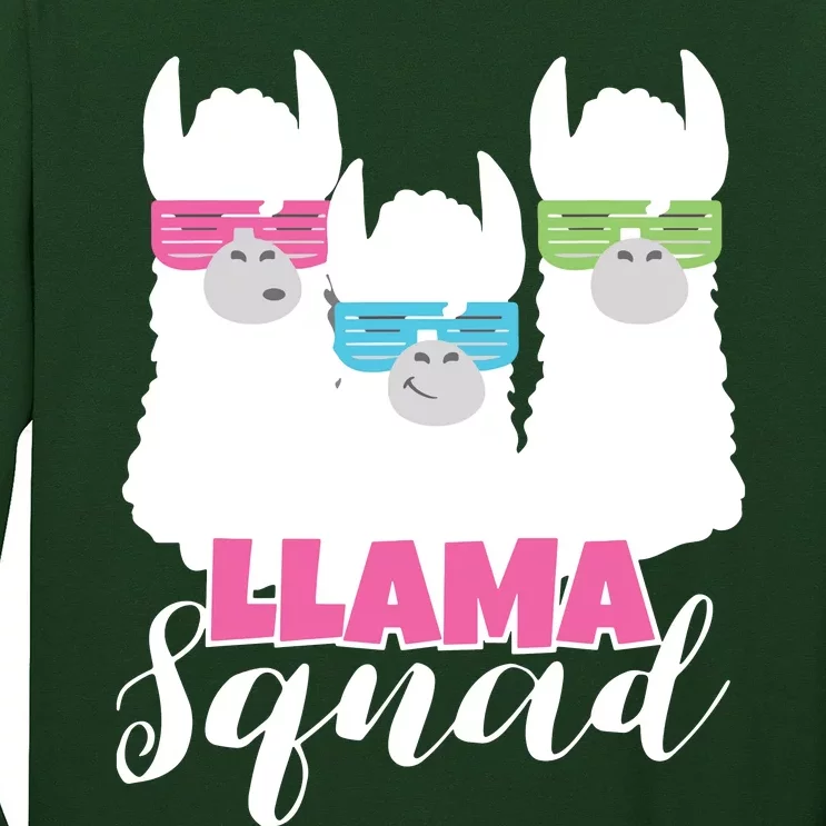 Cute Llama Squad Retro 80s Style Gift Long Sleeve Shirt