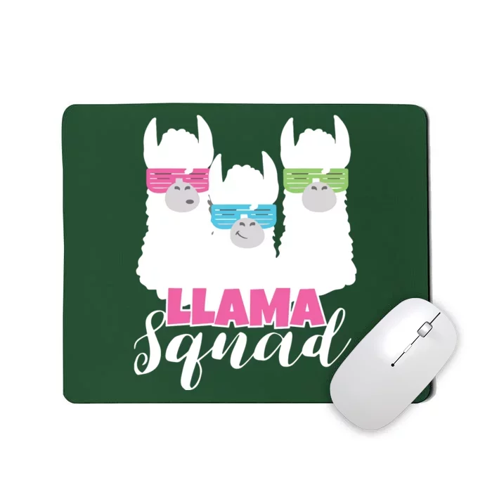 Cute Llama Squad Retro 80s Style Gift Mousepad