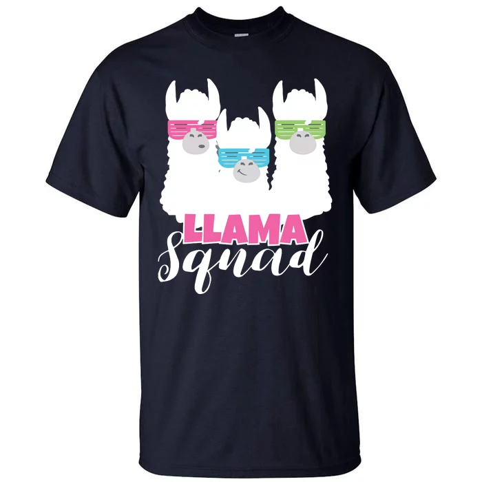 Cute Llama Squad Retro 80s Style Gift Tall T-Shirt