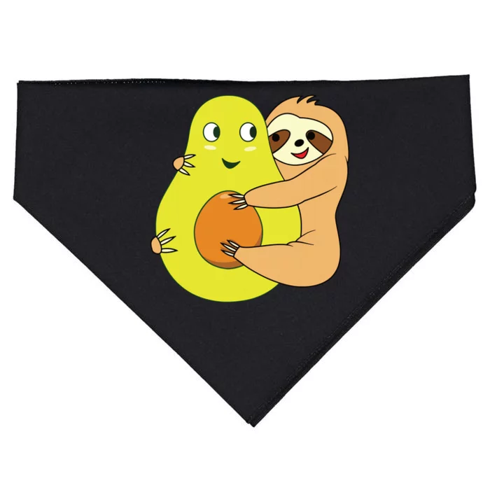 Cute Lazy Sloth Animal Avocado Lover Hugging USA-Made Doggie Bandana