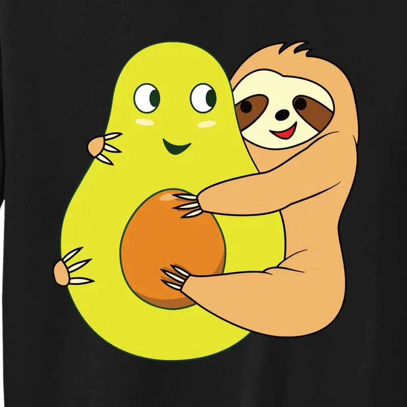 Cute Lazy Sloth Animal Avocado Lover Hugging Sweatshirt