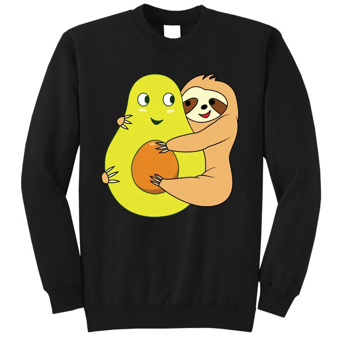 Cute Lazy Sloth Animal Avocado Lover Hugging Sweatshirt