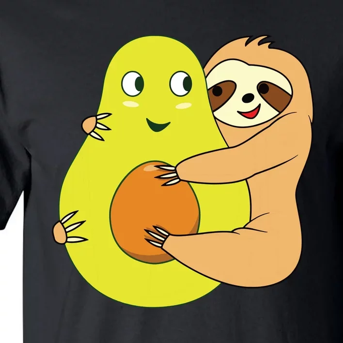 Cute Lazy Sloth Animal Avocado Lover Hugging Tall T-Shirt