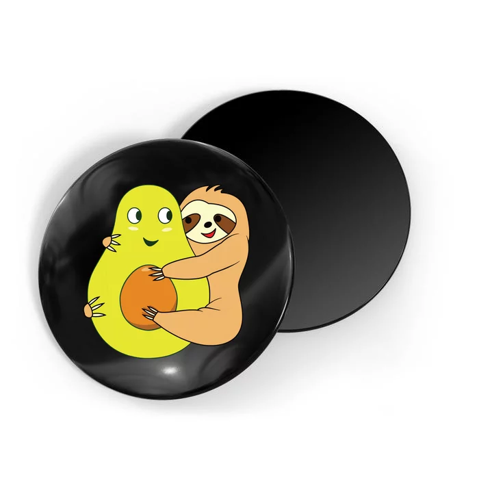 Cute Lazy Sloth Animal Avocado Lover Hugging Magnet