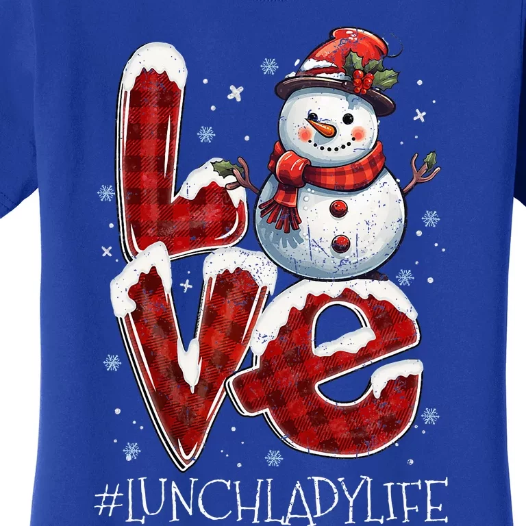 Christmas Love Snowman Lunch Lady Life Funny Xmas Costume Women's T-Shirt