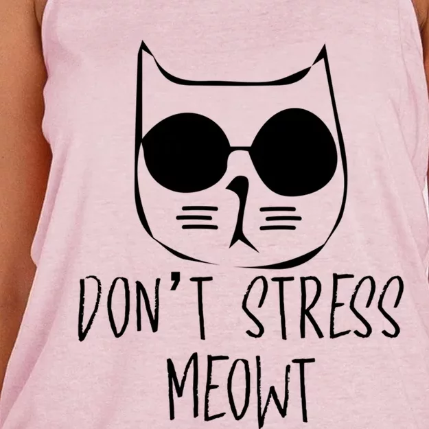 Cat Lover Store Gift Don´t Stress Meowt Cat Gift Women's Knotted Racerback Tank