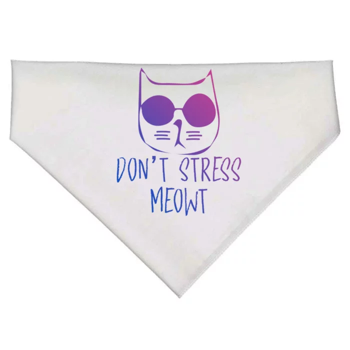 Cat Lover Store Gift Don´t Stress Meowt Cat Gift USA-Made Doggie Bandana