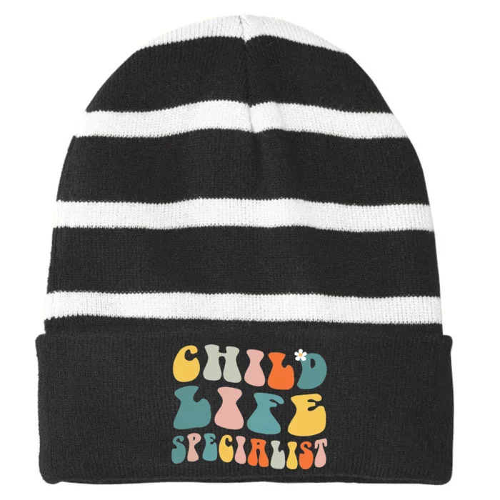 Child Life Specialist Pediatric Health Care Professional OT Striped Beanie with Solid Band