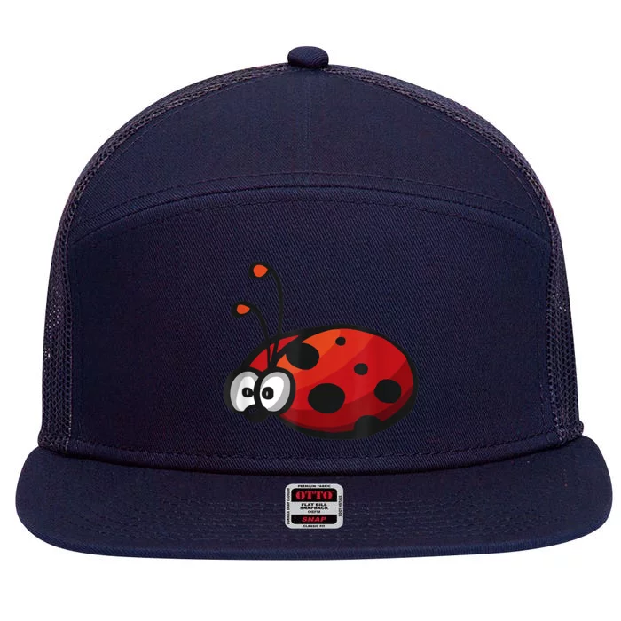 Cute Ladybug Squad I Love Ladybugs Birthday Bugs Nature Gift 7 Panel Mesh Trucker Snapback Hat