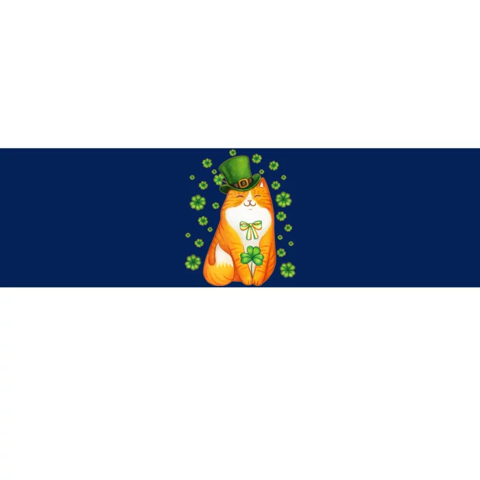 Cute Lucky St PatrickS Day Orange Tabby Cat Bumper Sticker