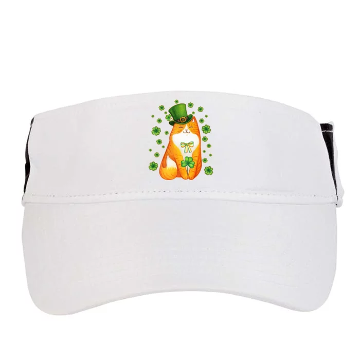 Cute Lucky St PatrickS Day Orange Tabby Cat Adult Drive Performance Visor