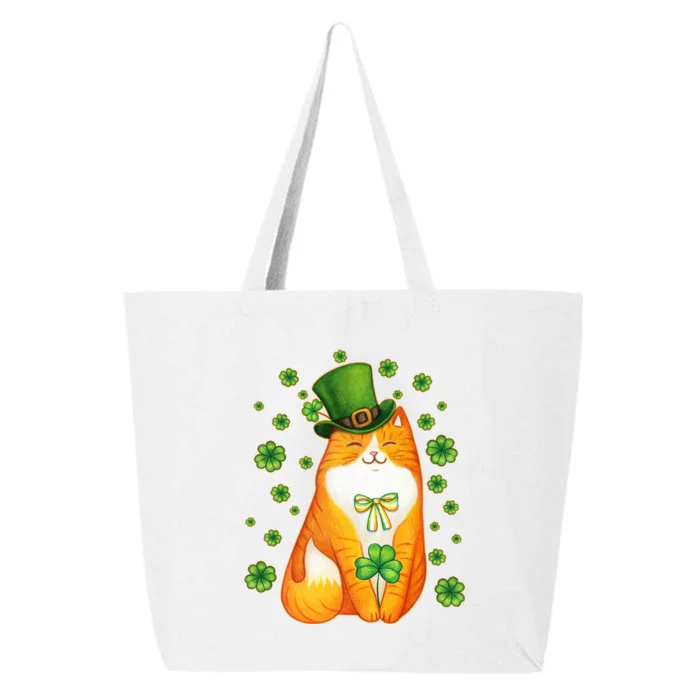 Cute Lucky St PatrickS Day Orange Tabby Cat 25L Jumbo Tote