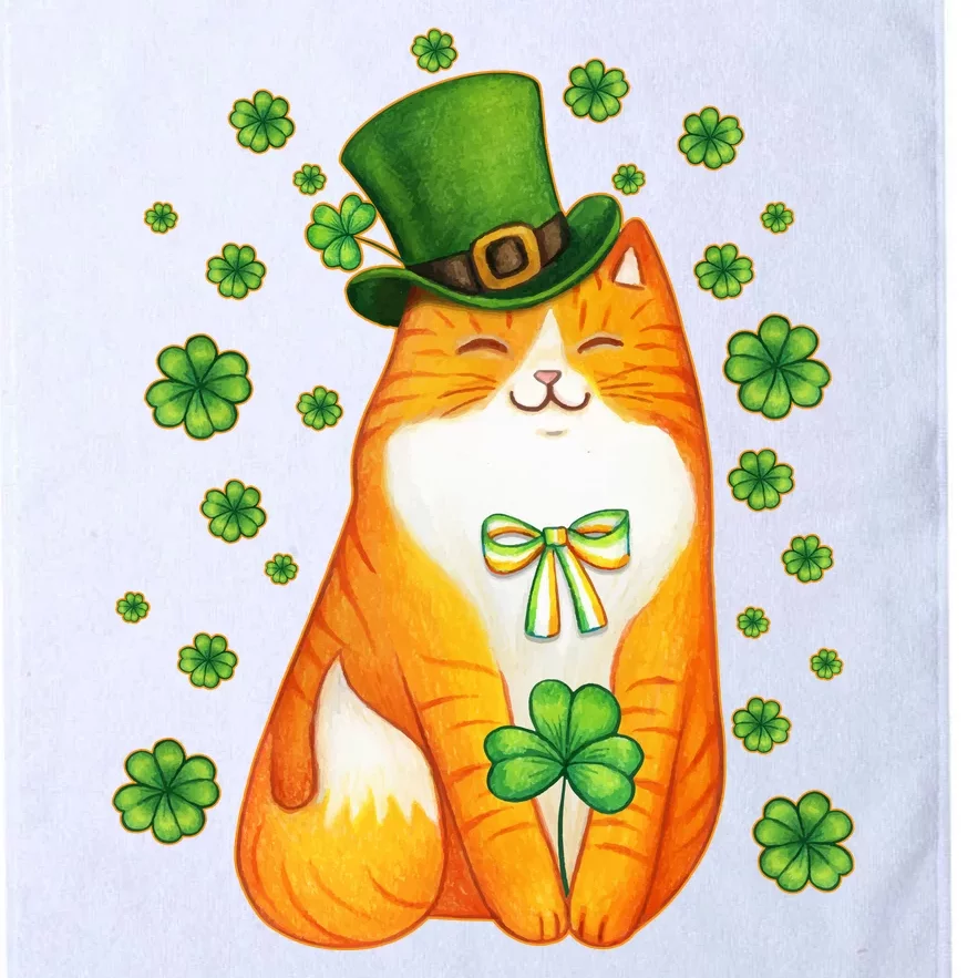 Cute Lucky St PatrickS Day Orange Tabby Cat Platinum Collection Golf Towel