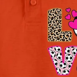 Cute Love Soccer Leopard Print Women Girl Soccer Dry Zone Grid Performance Polo