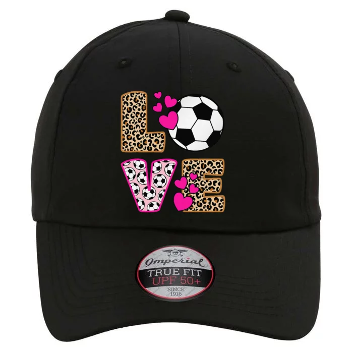 Cute Love Soccer Leopard Print Women Girl Soccer The Original Performance Cap