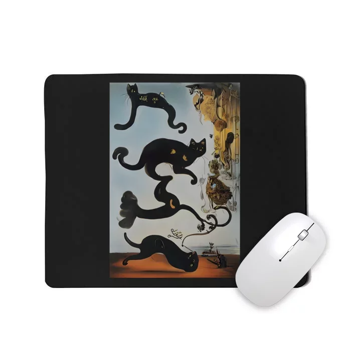 Cat Lover Salvador Dali Style Painting Mousepad