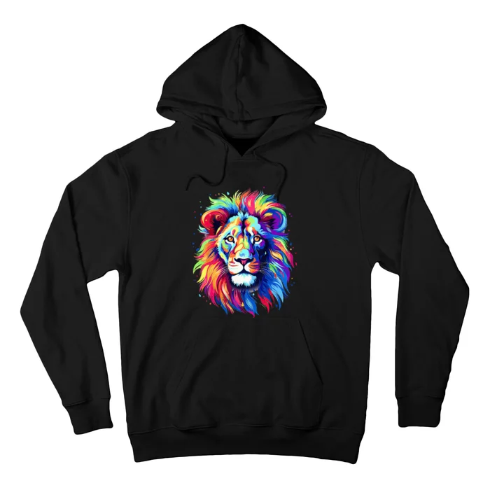 Colorful Lion Spirit Animal Multicolor Art Leo Lion Hoodie