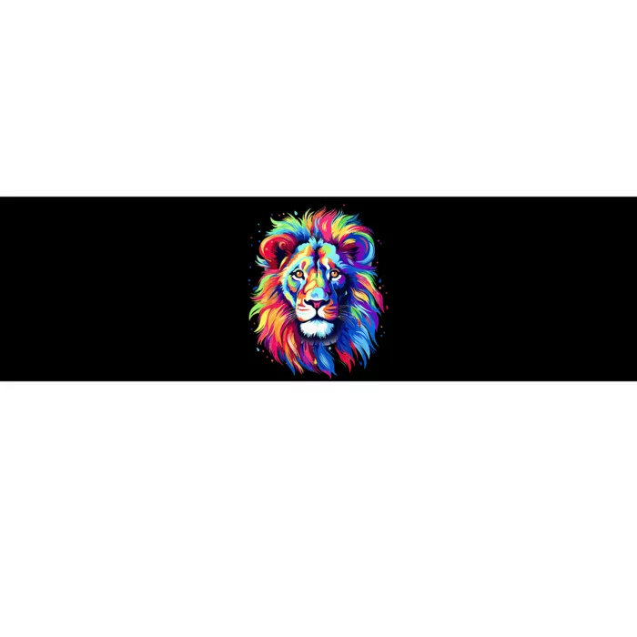 Colorful Lion Spirit Animal Multicolor Art Leo Lion Bumper Sticker