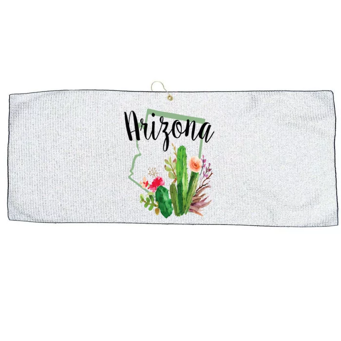 Cute Love State Of Arizona Blooming Cactus Flowers Gift Large Microfiber Waffle Golf Towel