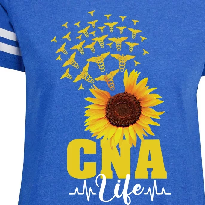 Cna Life Sunflower National Nurses Day Registered Nurse Rn Cool Gift Enza Ladies Jersey Football T-Shirt