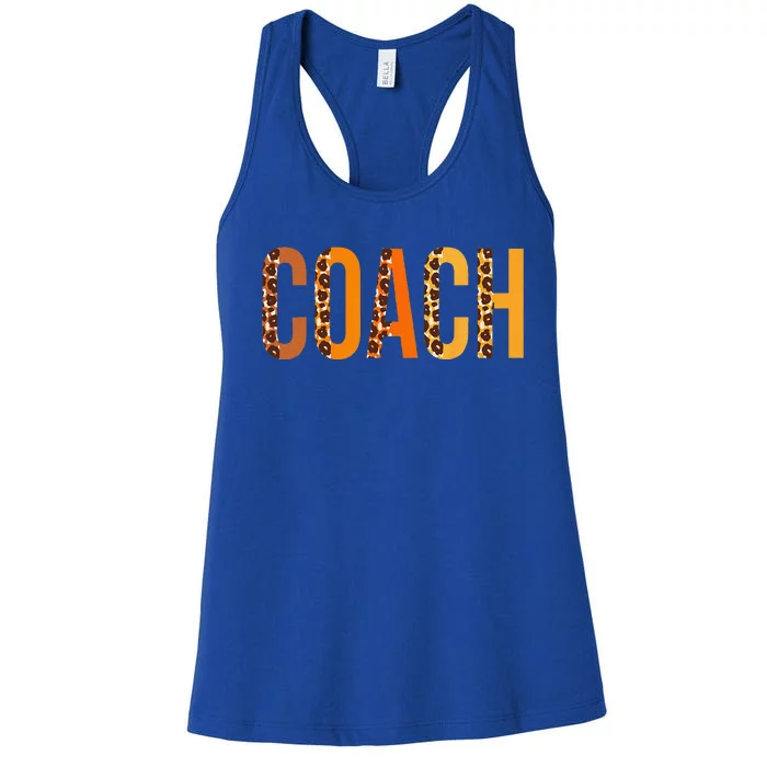 Coach Leopard Squad Cute Fall Autumn Lovers Thanksgiving Women's Racerback Tank