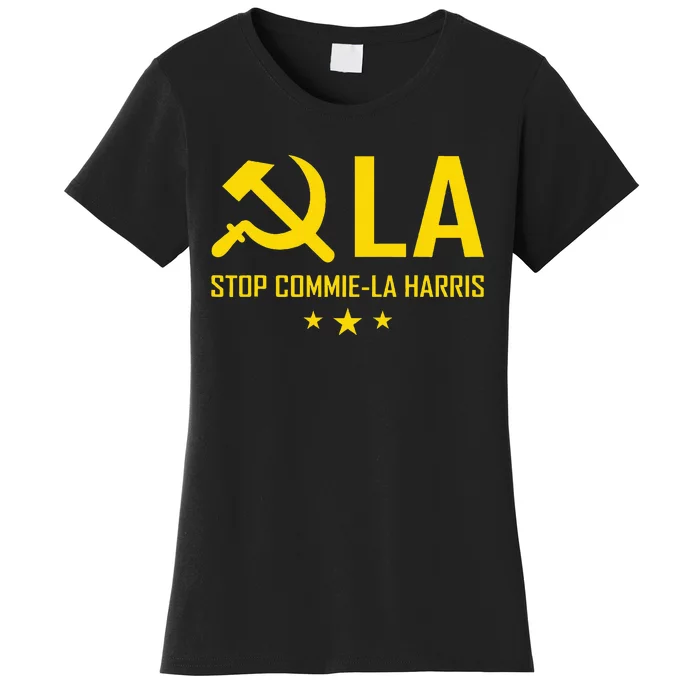 Commie La Stop Commie La Harris Stop Kamala Trump 2024 Women's T-Shirt