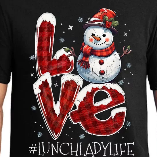 Christmas Love Snowman Lunch Lady Life Funny Xmas Costume Pajama Set