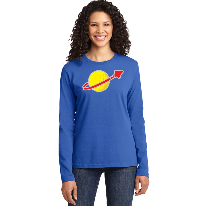 Classic Lego Spaceman Rocket Ladies Long Sleeve Shirt