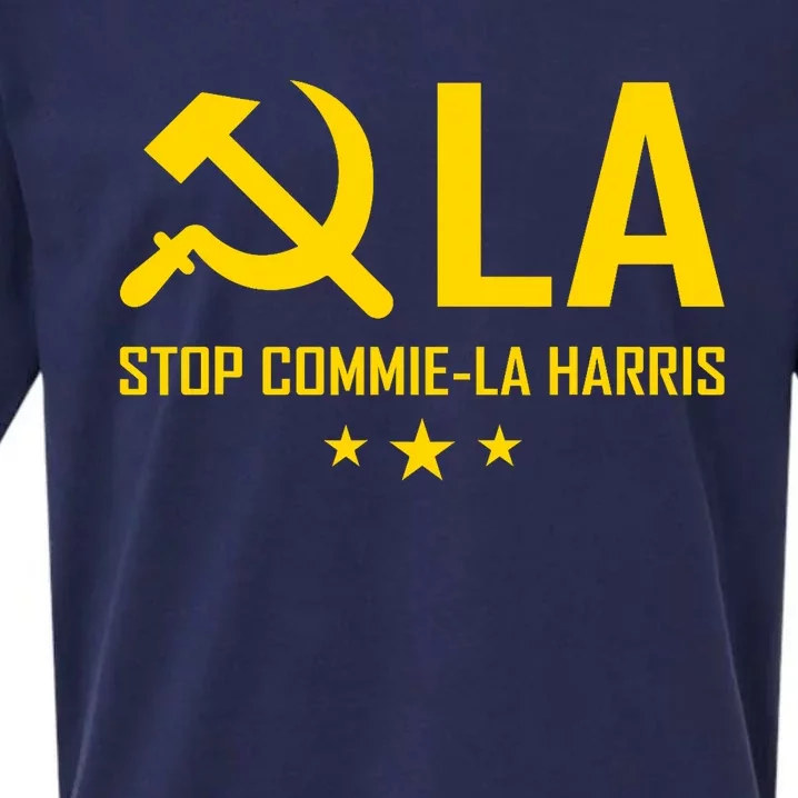 Commie La Stop Commie La Harris Stop Kamala Trump Vance 2024 Sueded Cloud Jersey T-Shirt