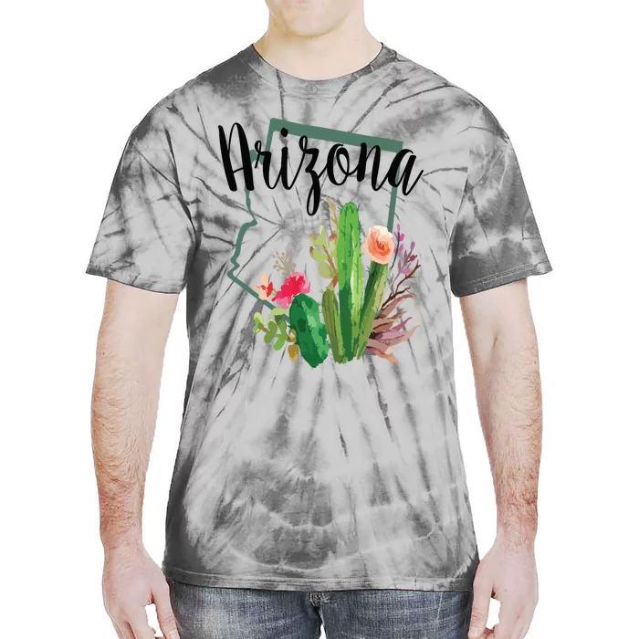 Cute Love State Of Arizona Blooming Cactus Flowers Gift Tie-Dye T-Shirt