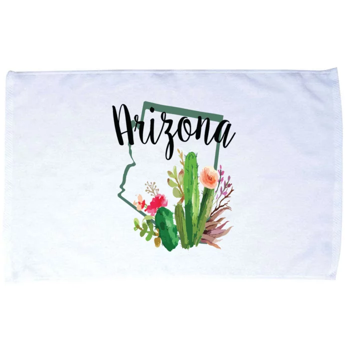 Cute Love State Of Arizona Blooming Cactus Flowers Gift Microfiber Hand Towel