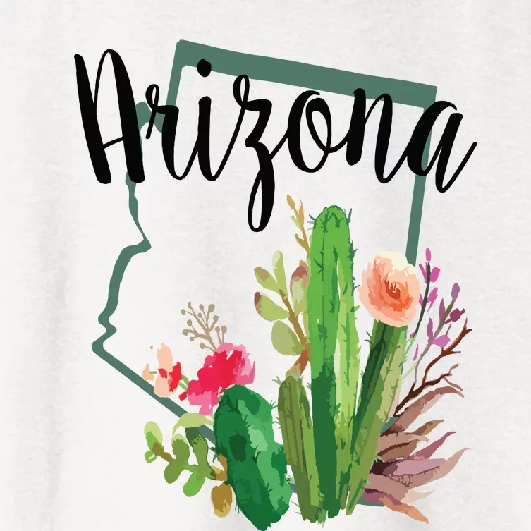 Cute Love State Of Arizona Blooming Cactus Flowers Gift Women's Crop Top Tee