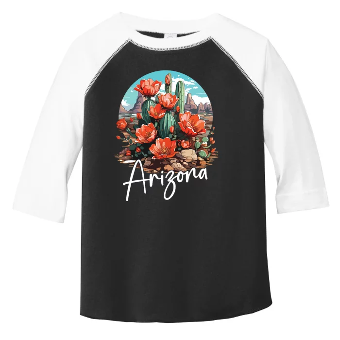 Cute Love State Of Arizona Blooming Cactus Flowers Toddler Fine Jersey T-Shirt