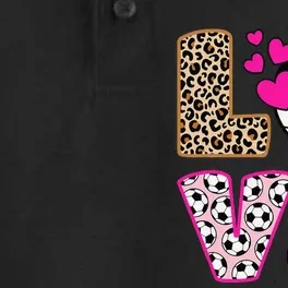 Cute Love Soccer Leopard Print  Girls Soccer Dry Zone Grid Performance Polo