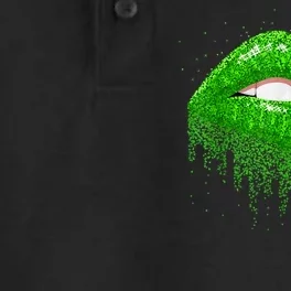 Clover Lips St.Patrick's Day Dry Zone Grid Performance Polo